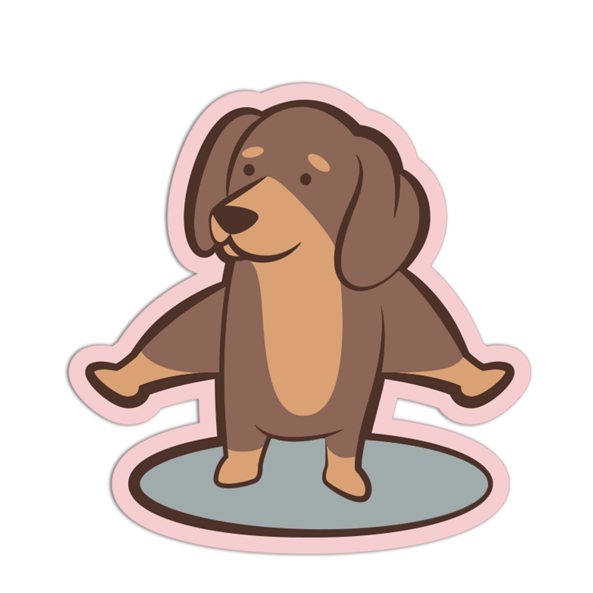Star Reach - Yoga Dachshund Sticker - The Stkr Store