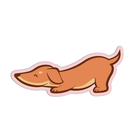 Deep Rest - Yoga Dachshund Sticker - The Stkr Store